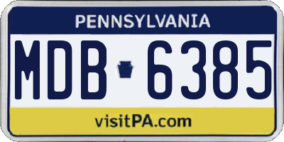 PA license plate MDB6385