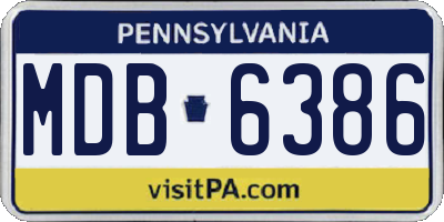 PA license plate MDB6386
