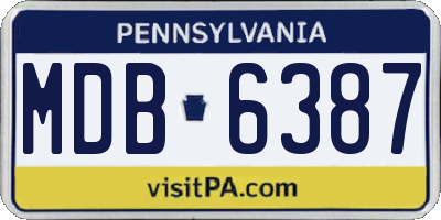 PA license plate MDB6387
