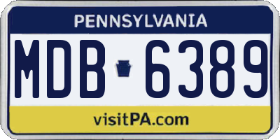 PA license plate MDB6389