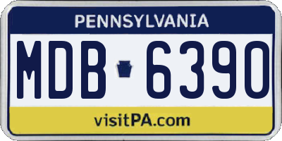 PA license plate MDB6390