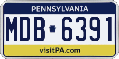 PA license plate MDB6391