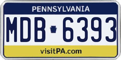 PA license plate MDB6393