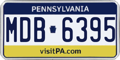 PA license plate MDB6395