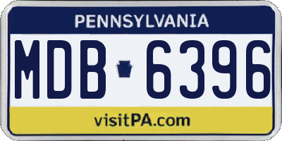 PA license plate MDB6396