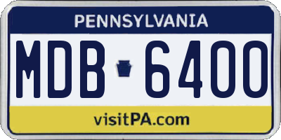 PA license plate MDB6400