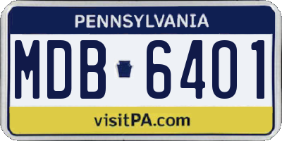 PA license plate MDB6401