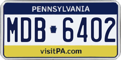 PA license plate MDB6402