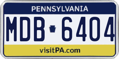 PA license plate MDB6404