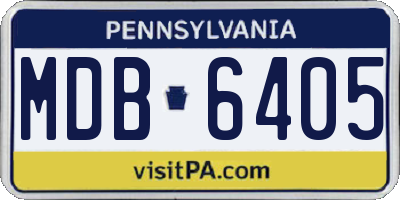 PA license plate MDB6405