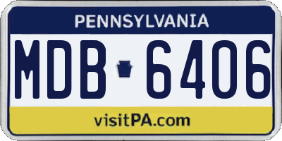 PA license plate MDB6406