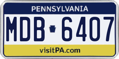 PA license plate MDB6407
