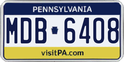 PA license plate MDB6408