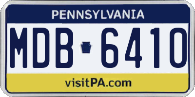 PA license plate MDB6410