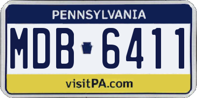 PA license plate MDB6411