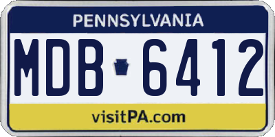 PA license plate MDB6412