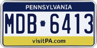 PA license plate MDB6413