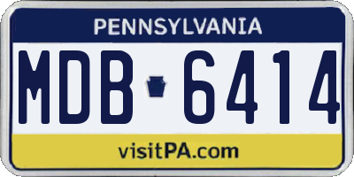PA license plate MDB6414