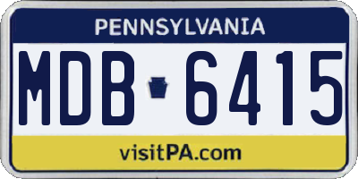 PA license plate MDB6415