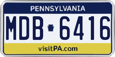 PA license plate MDB6416