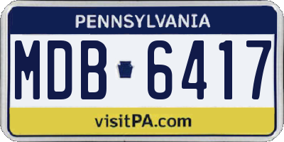 PA license plate MDB6417
