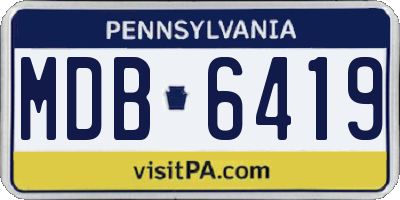 PA license plate MDB6419