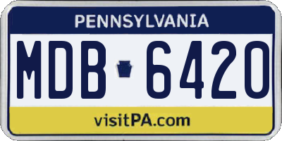 PA license plate MDB6420