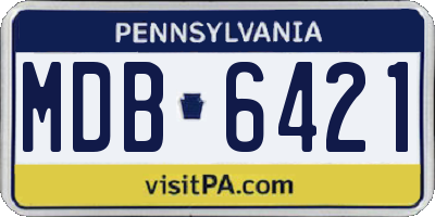 PA license plate MDB6421