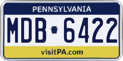 PA license plate MDB6422