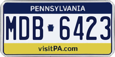 PA license plate MDB6423