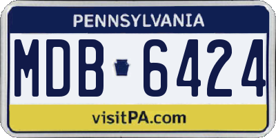 PA license plate MDB6424
