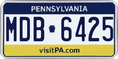 PA license plate MDB6425