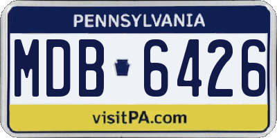 PA license plate MDB6426