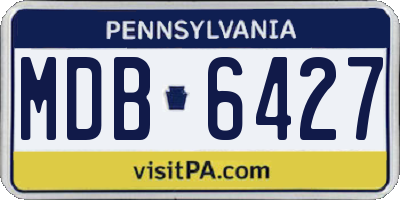 PA license plate MDB6427