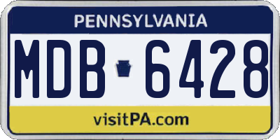 PA license plate MDB6428