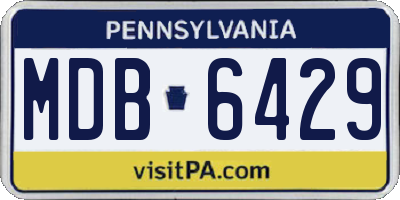 PA license plate MDB6429