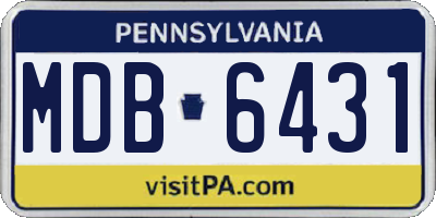 PA license plate MDB6431