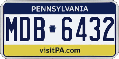 PA license plate MDB6432
