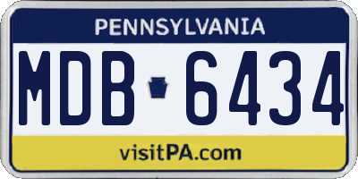 PA license plate MDB6434