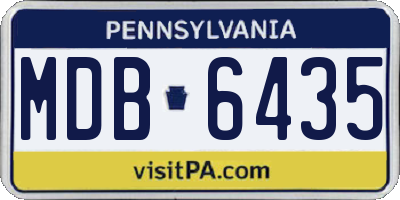 PA license plate MDB6435