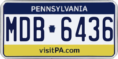 PA license plate MDB6436