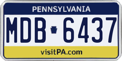 PA license plate MDB6437