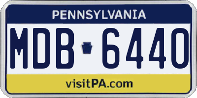 PA license plate MDB6440