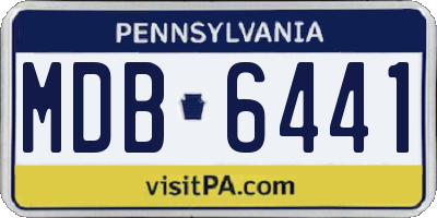 PA license plate MDB6441