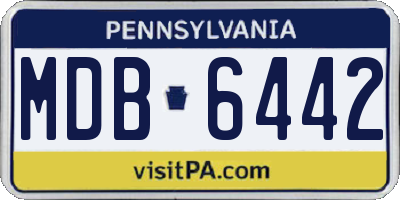 PA license plate MDB6442