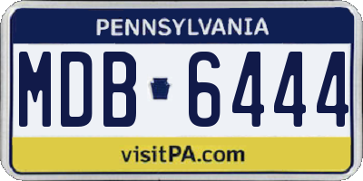 PA license plate MDB6444