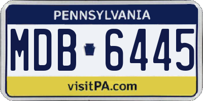PA license plate MDB6445