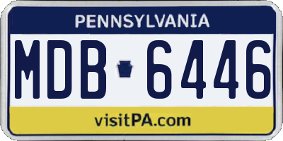 PA license plate MDB6446