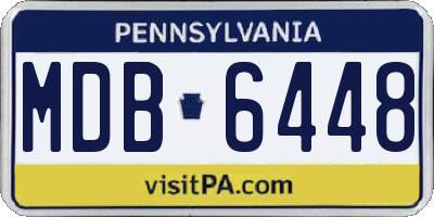 PA license plate MDB6448