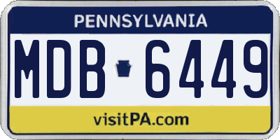 PA license plate MDB6449